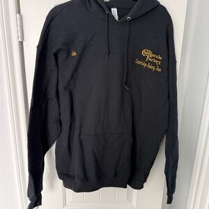 Black Hoodie with Gold Embroidery